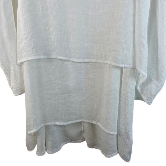 Off White Cuffed Layered Tunic Top by Umgee Size Small - Picture 10 of 10